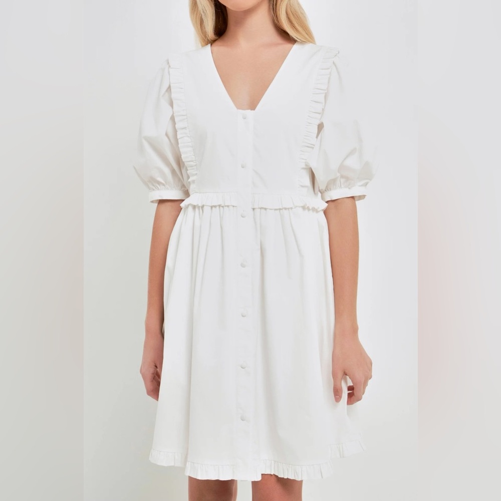English Factory V Button Down Baby Doll Dresd